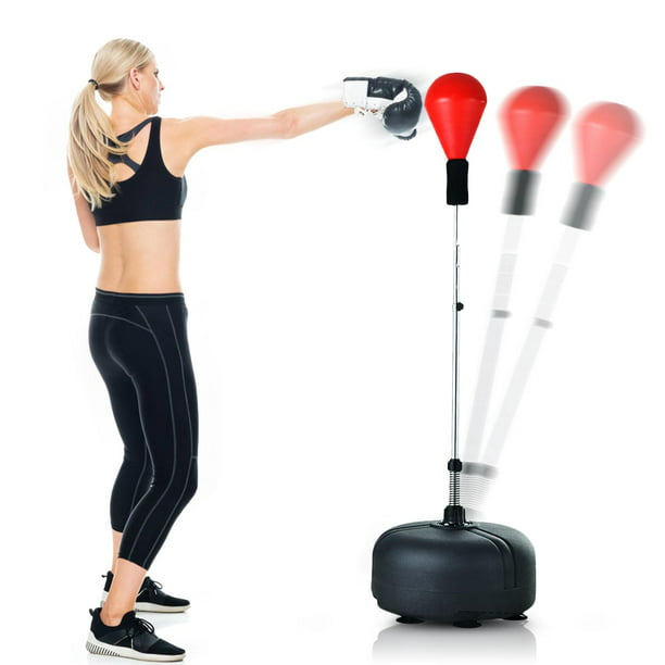 1.5M Red Free-Standing Inflatable Punching Bag Stand Speed Boxing Training Bags